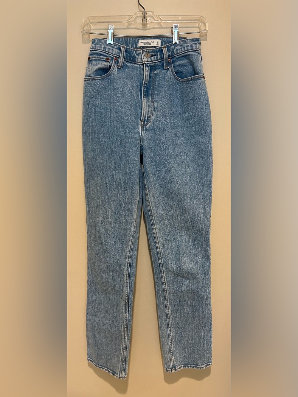 Abercrombie & Fitch 90s Straight Ultra High-Rise Curve Love Classic Blue Size 26